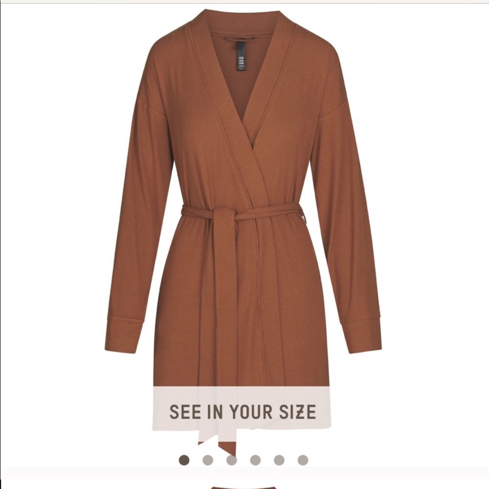 NWOT SKIMS Copper Ribbed Robe Sz XL